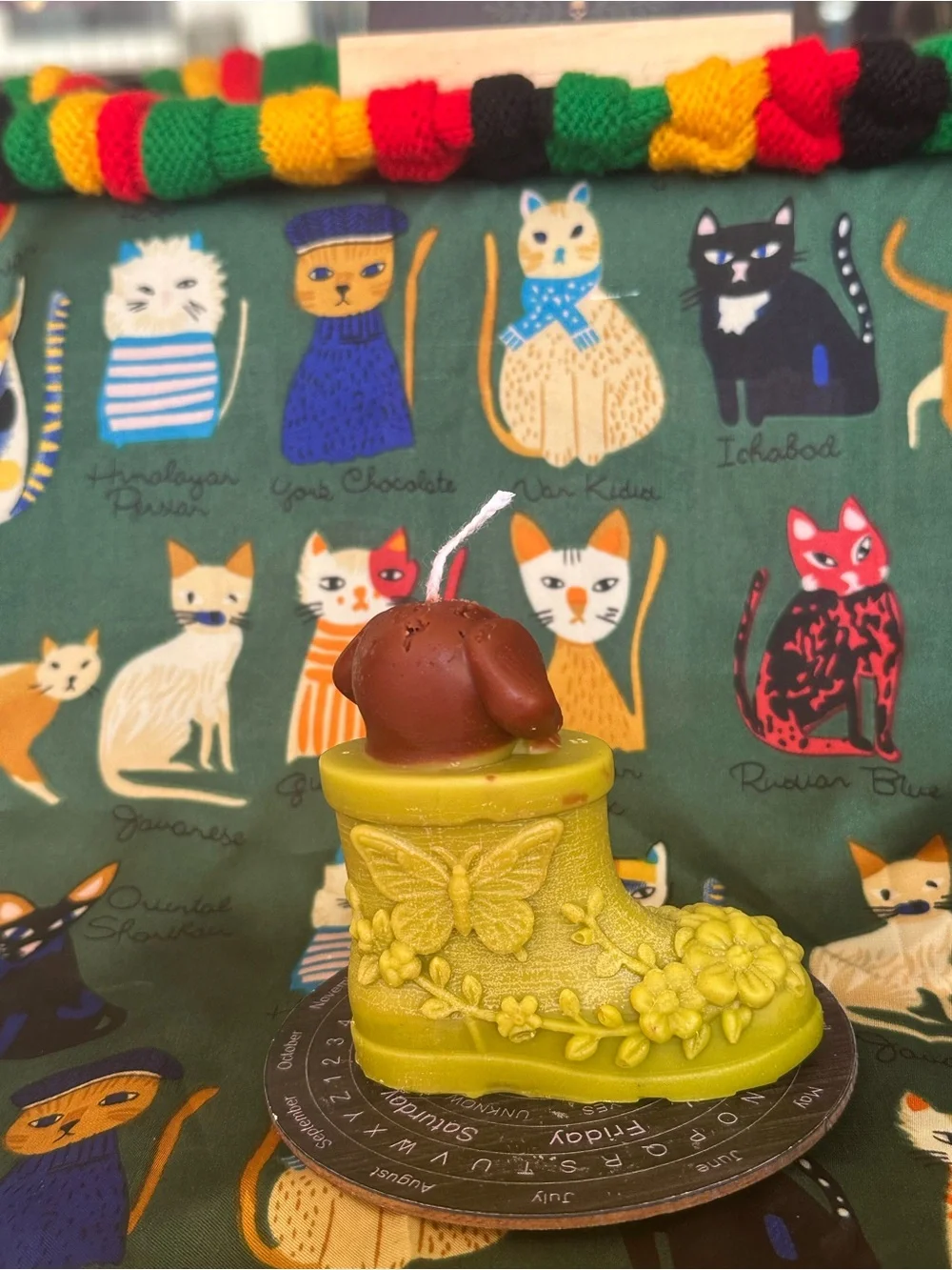 Puppy in the Garden Boot Candle